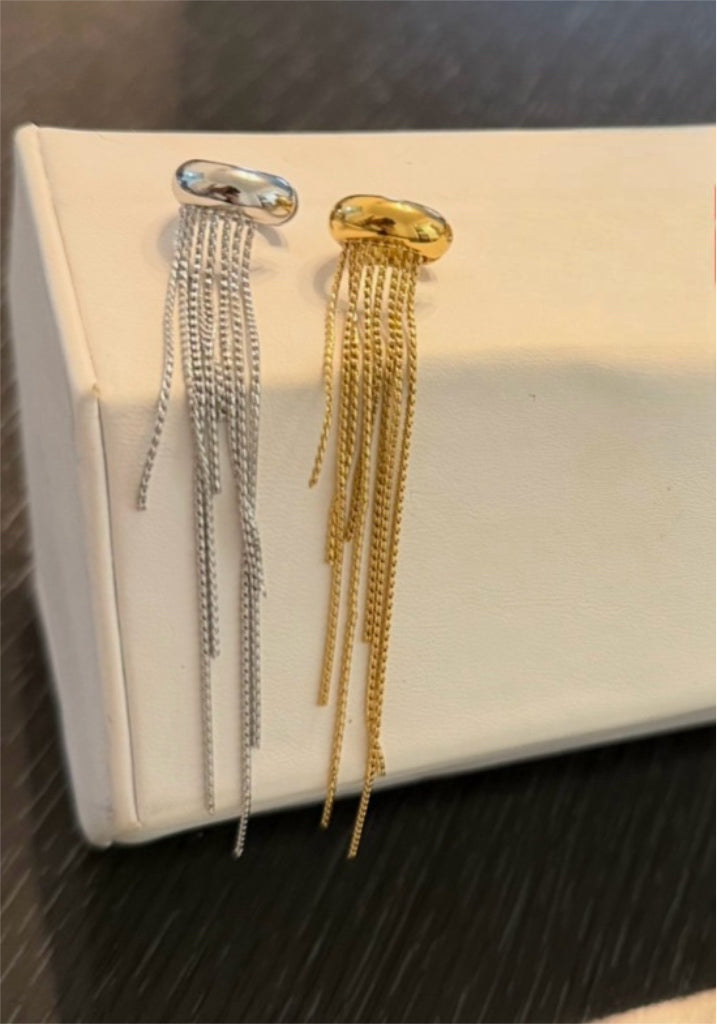 Gold And Silver Tassel Ear Cuff