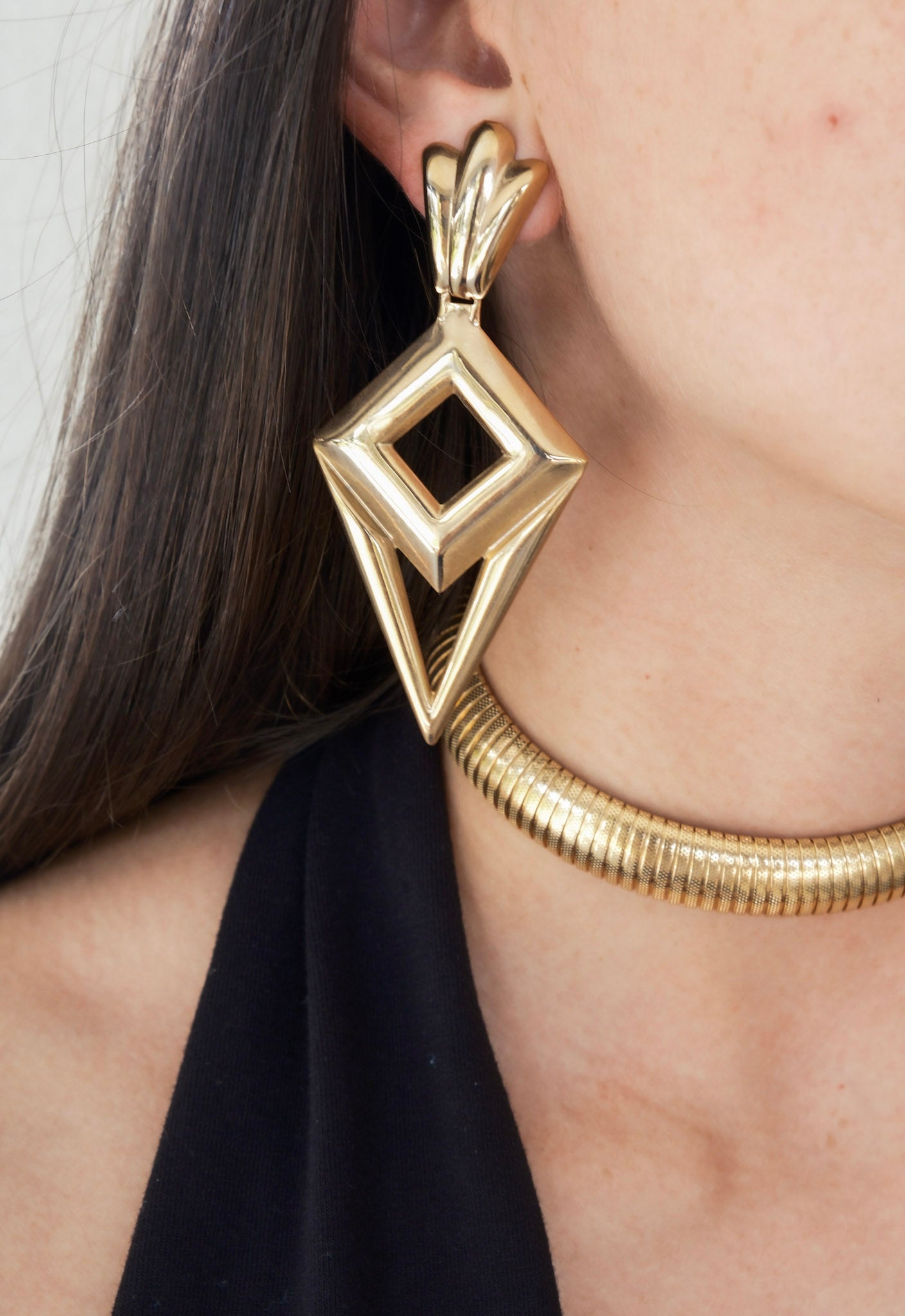 Diamond Shape Statement Earring