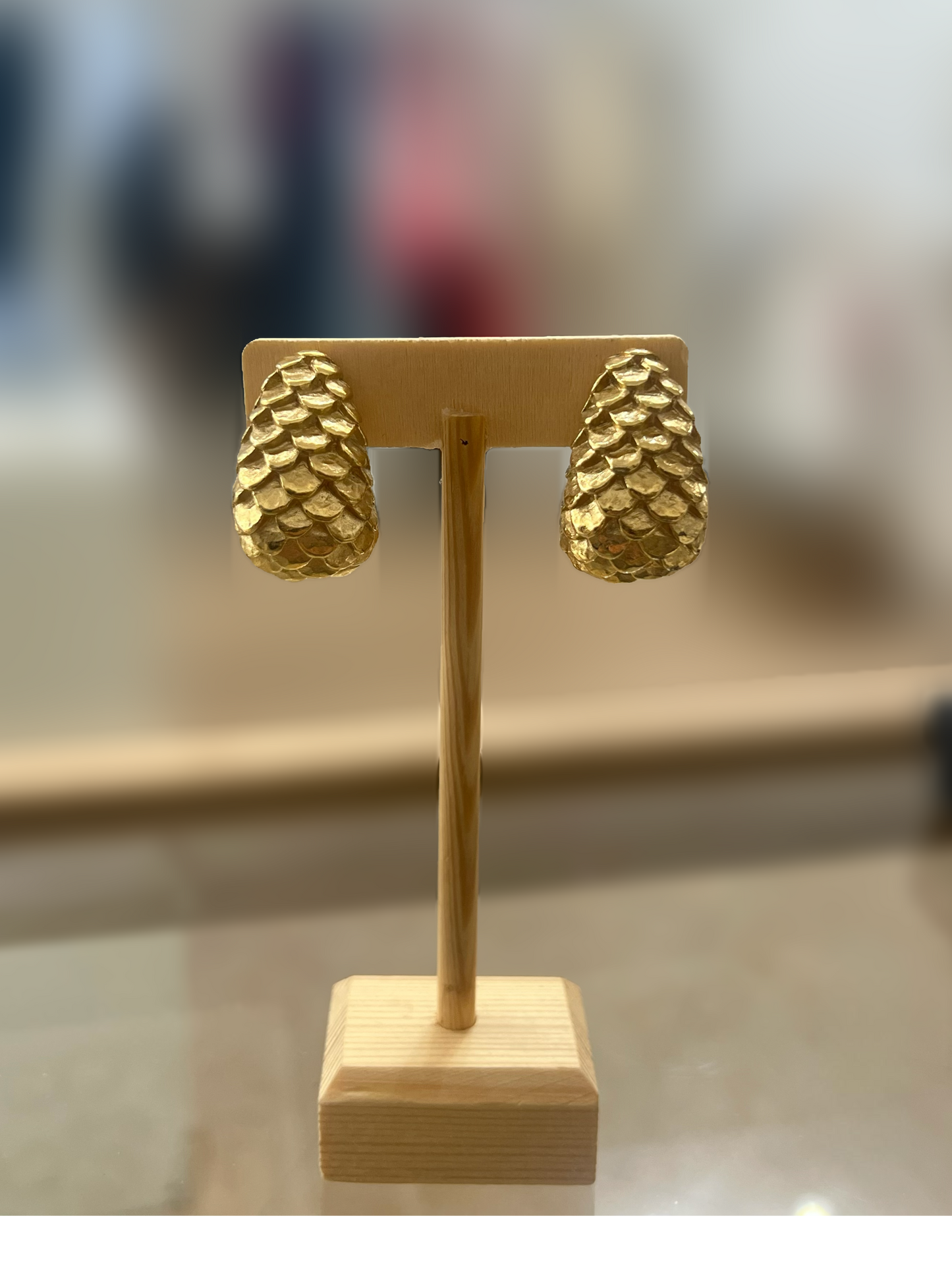 Vintage Givenchy Gold Textured Earrings