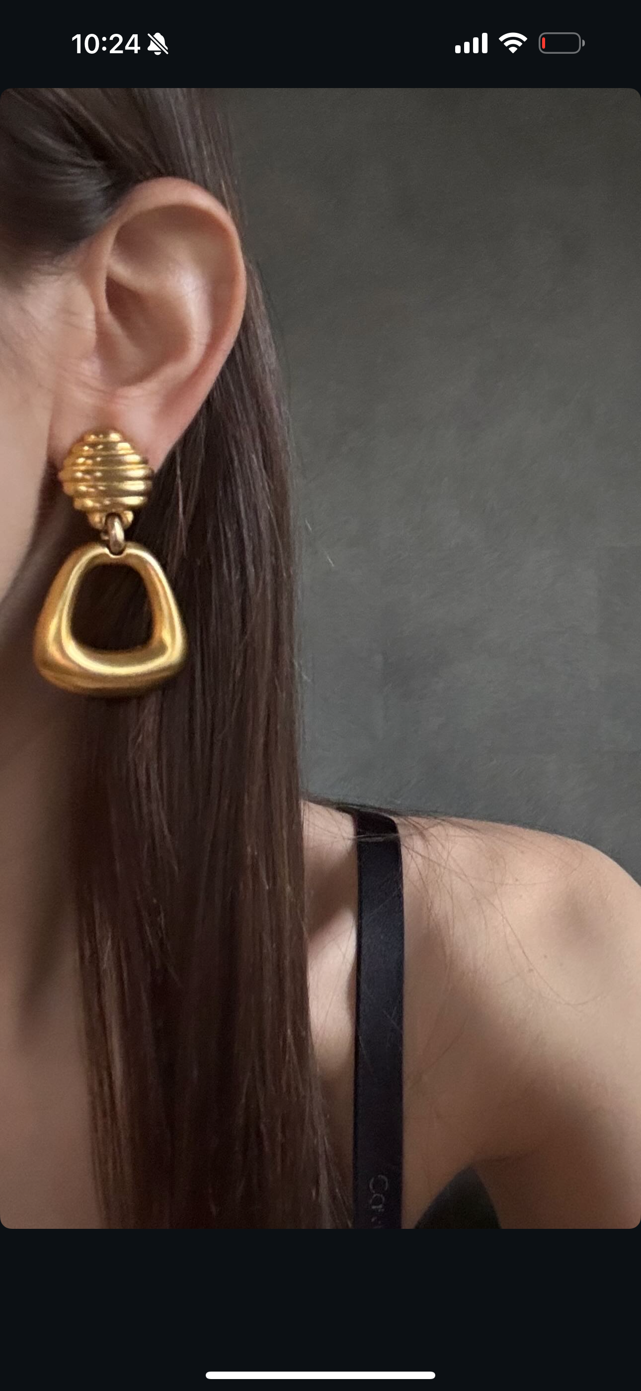 Vintage Gold Matte Dangle Earrings
