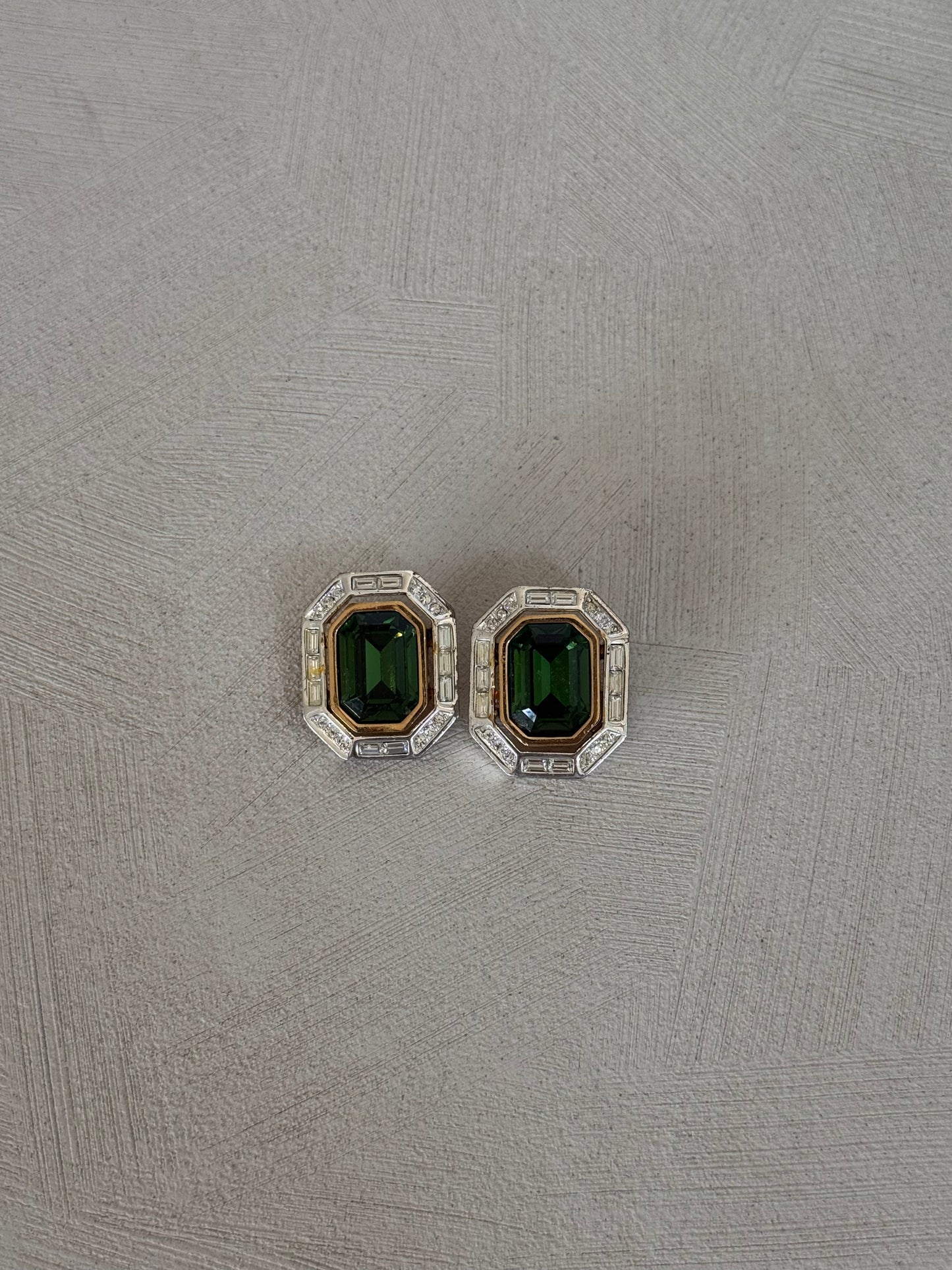 Emerald And Crystal Earrings