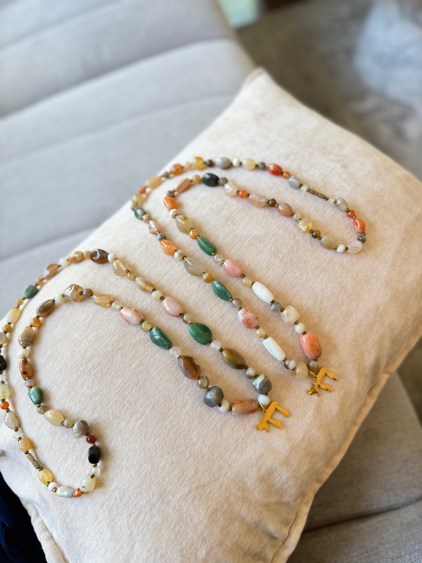 Beaded Chai Pendant Necklace