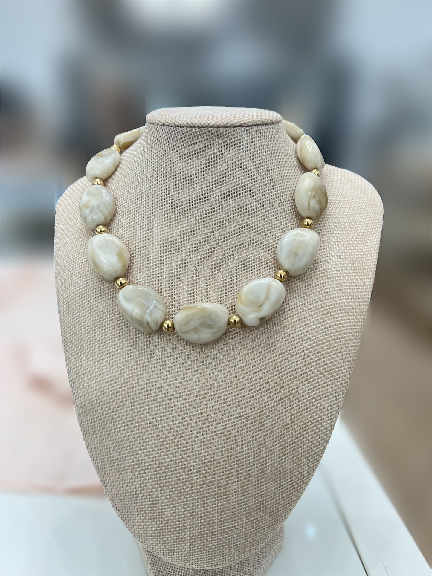 Marble Beaded Necklace