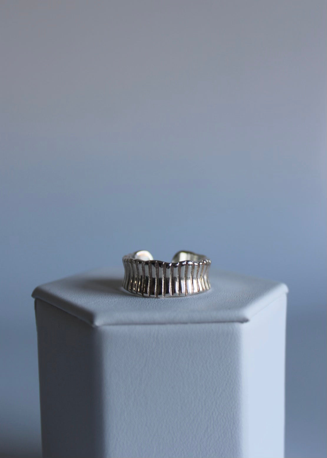 Silver Ribbed Ring