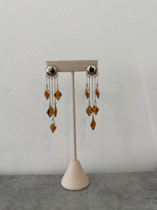 Orange Tassel Earrings