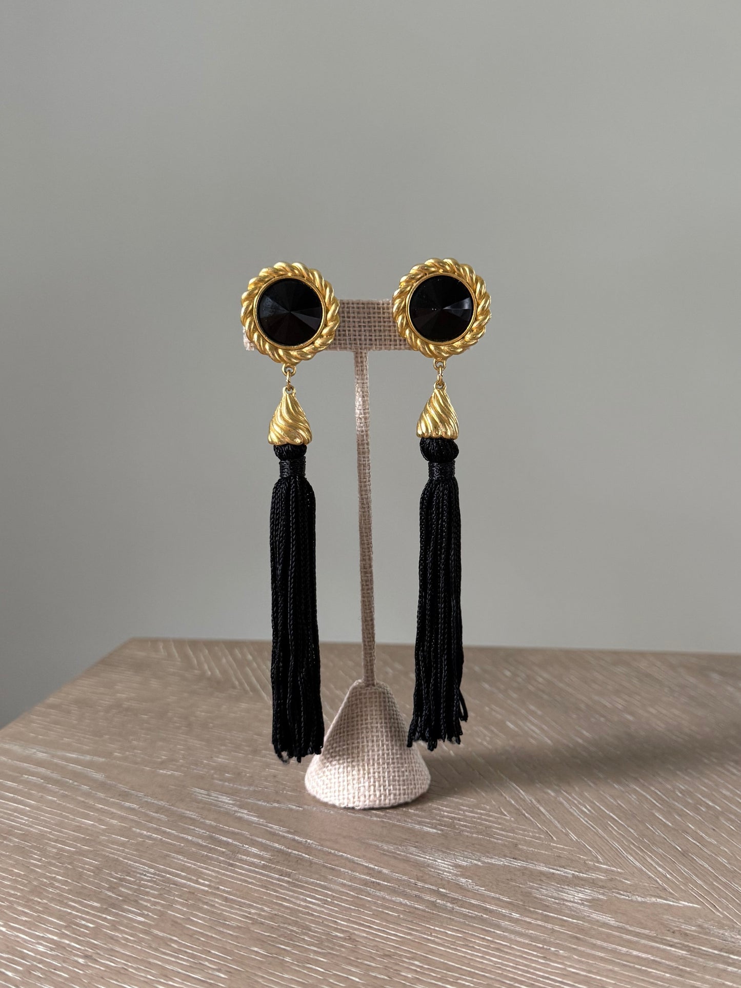Vintage Clip Back Tassle Earrings