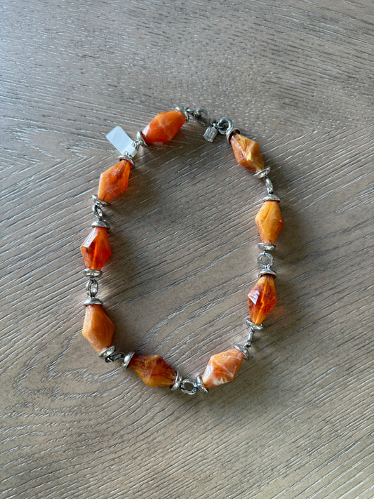 Givenchy Orange Pink Beaded Necklace