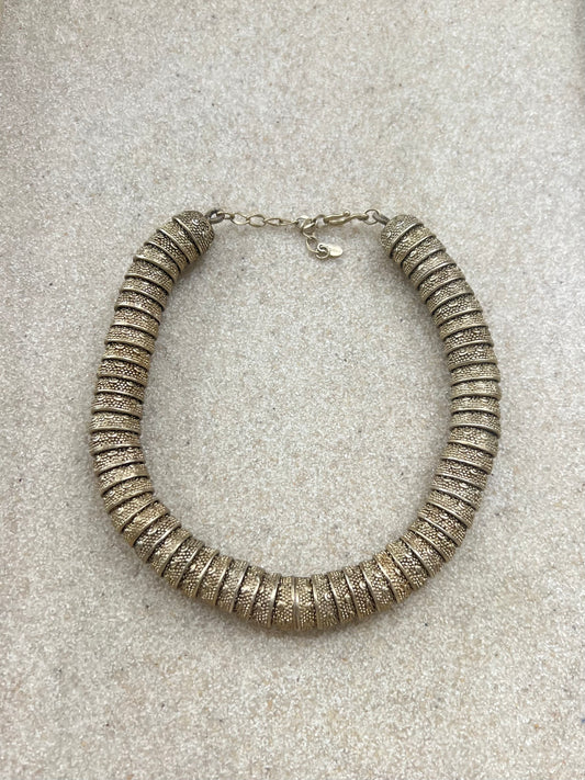 Necklace Gold Tone Textured Choker Necklace