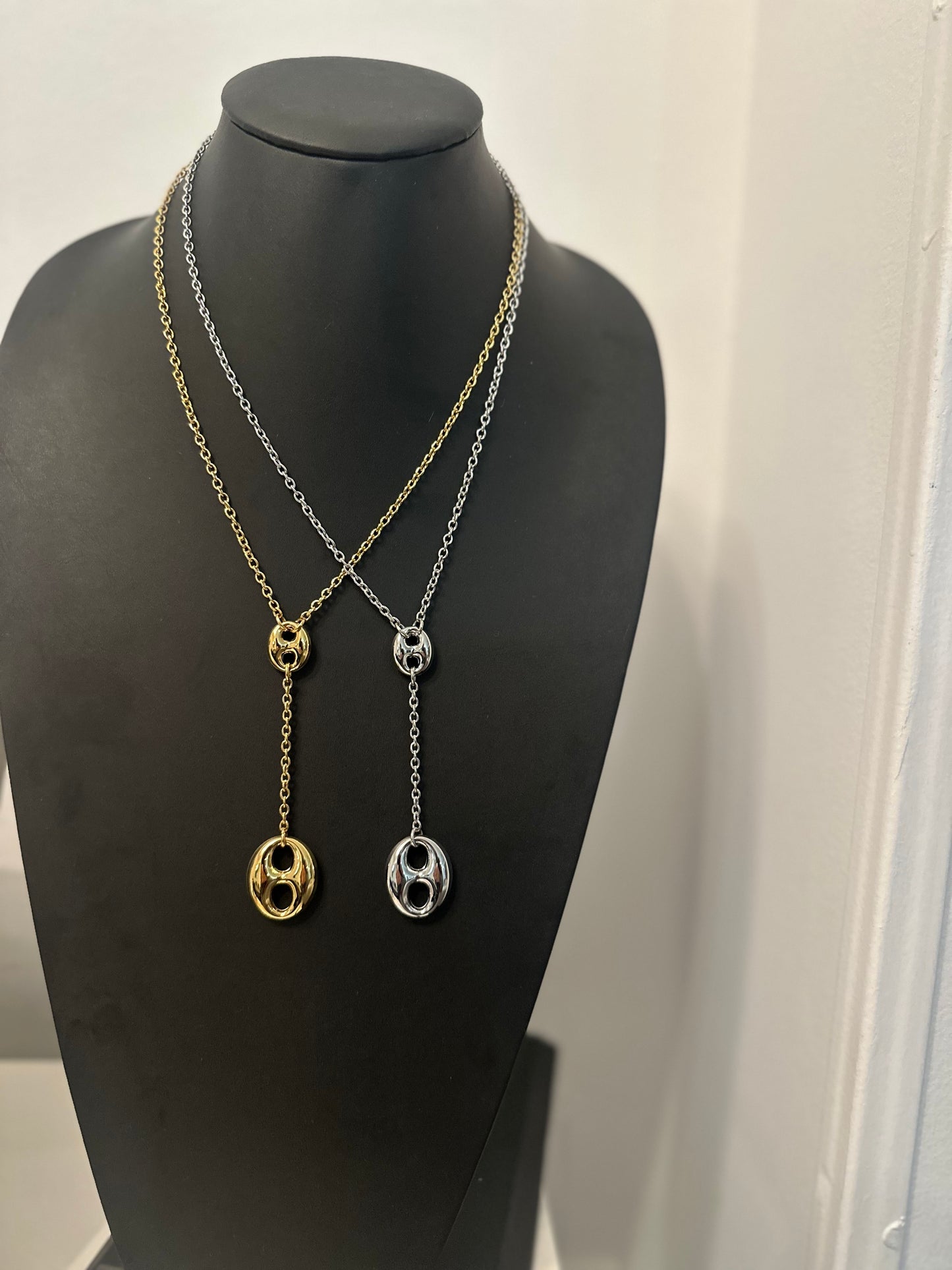 Coffee Bean Lariat Necklace