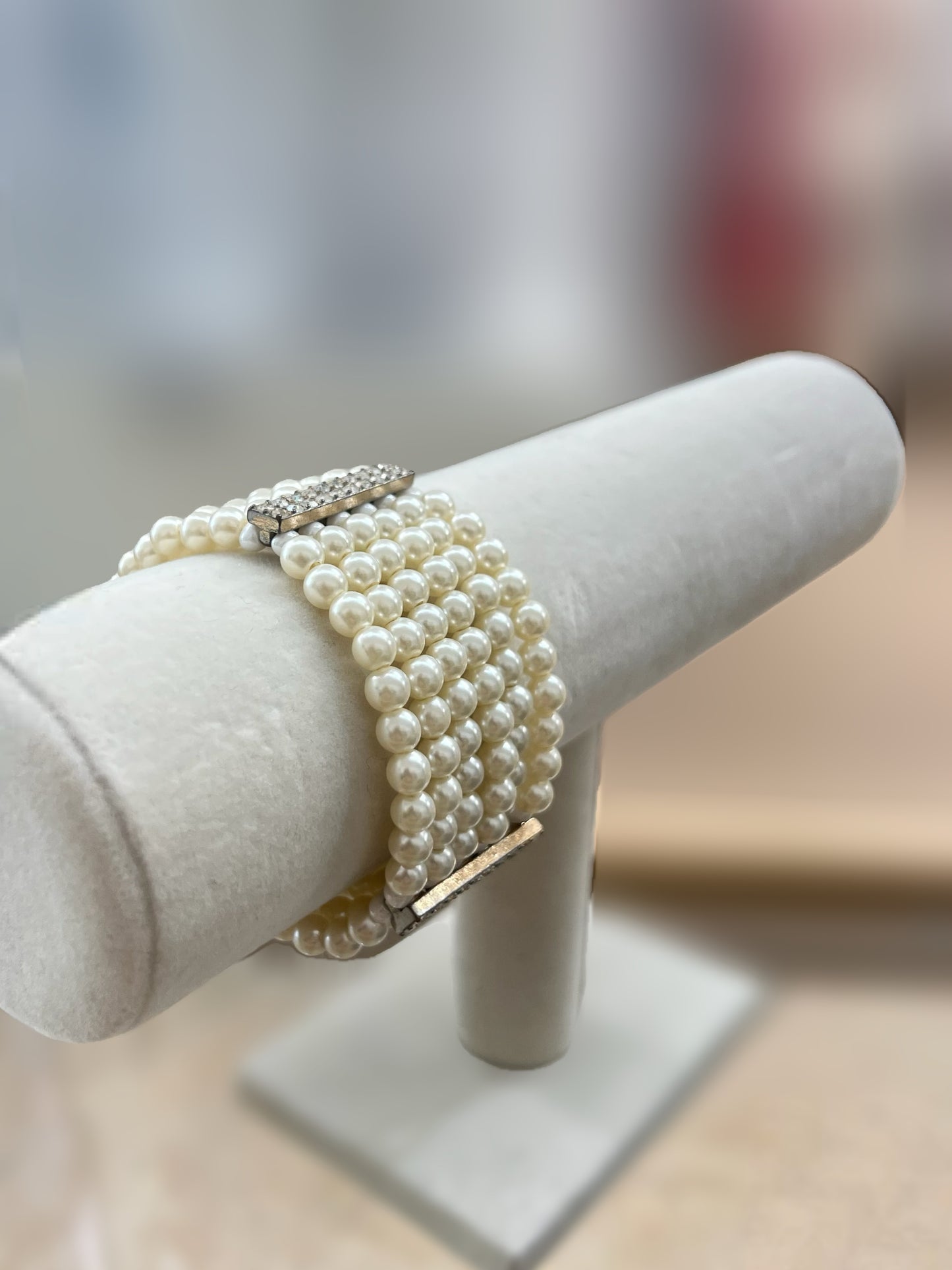 Pearl And Crystal Cuff