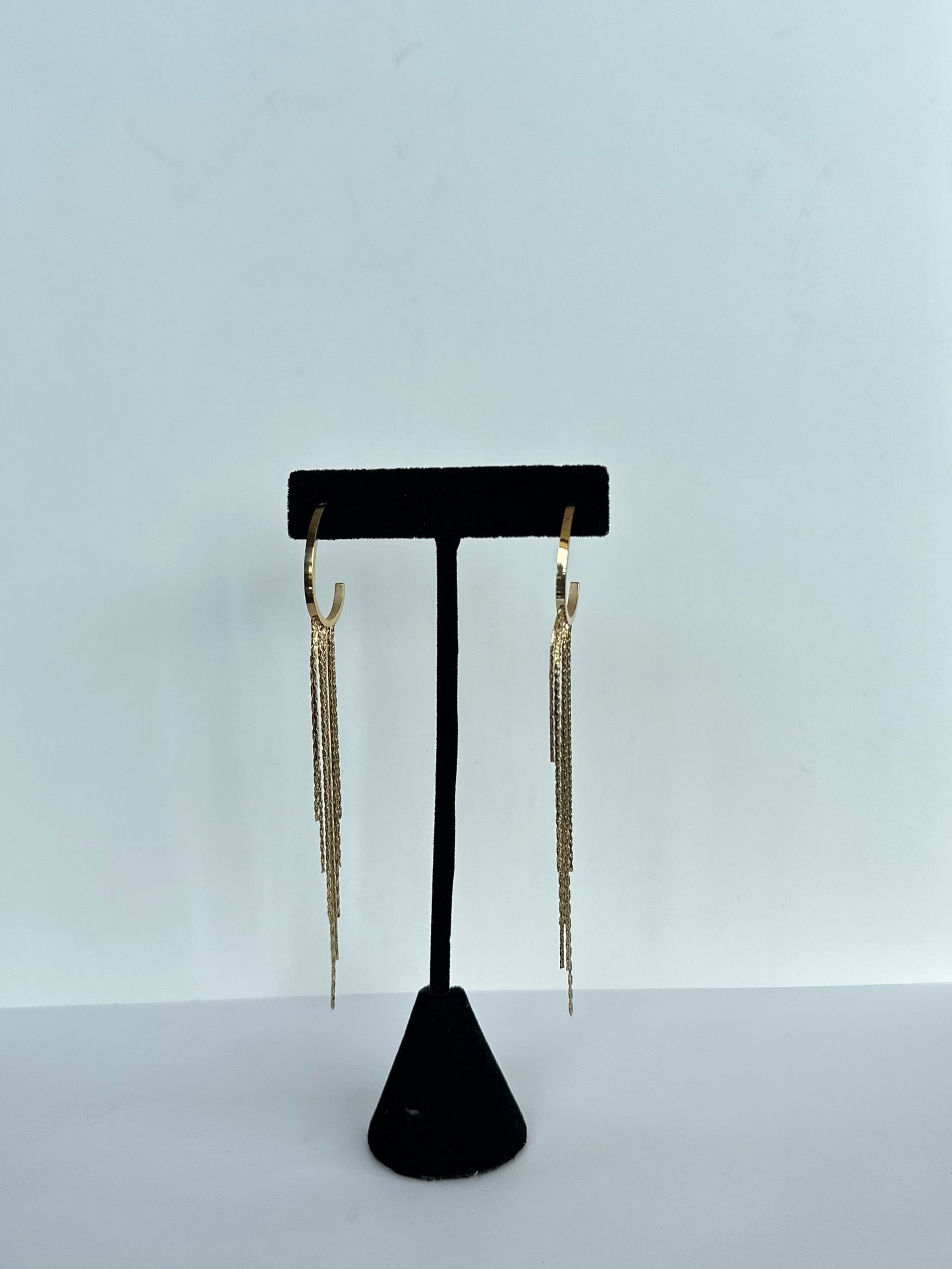 Gold Tassel Long Earrings