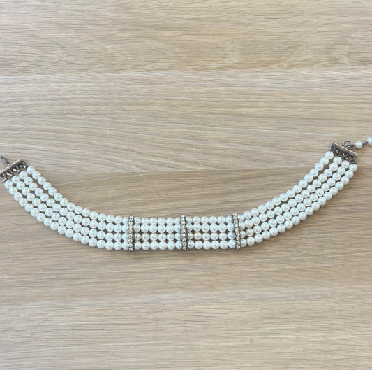 Pearl Four Strand Choker Necklace