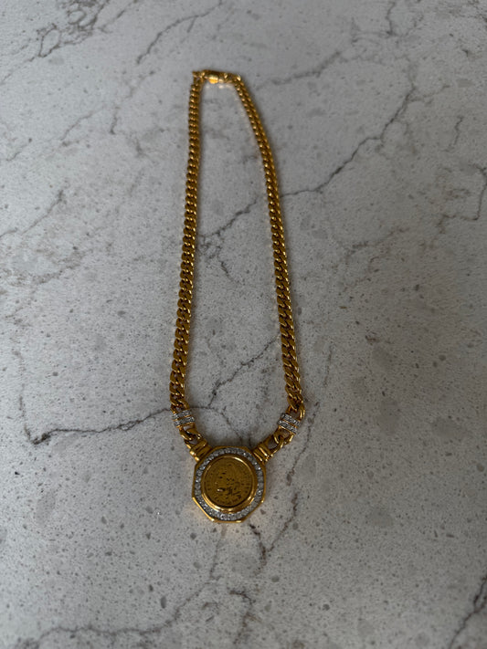 Gold Link Coin Necklace