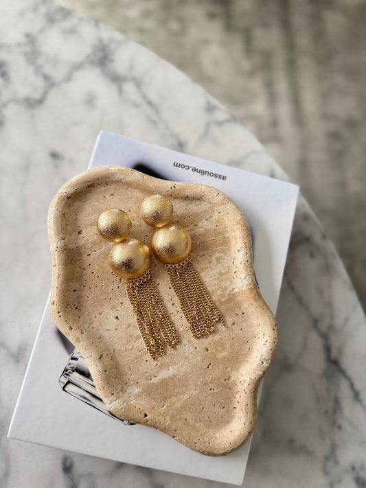 Brushed Gold Tassel Earrings