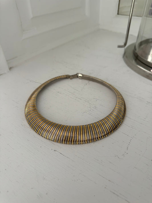 Vintage Gold and Silver Heavy Statement Choker