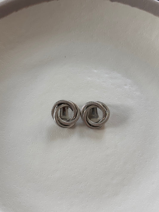 Silver Knotted Earrings