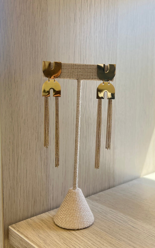 Gold Tassel Earring