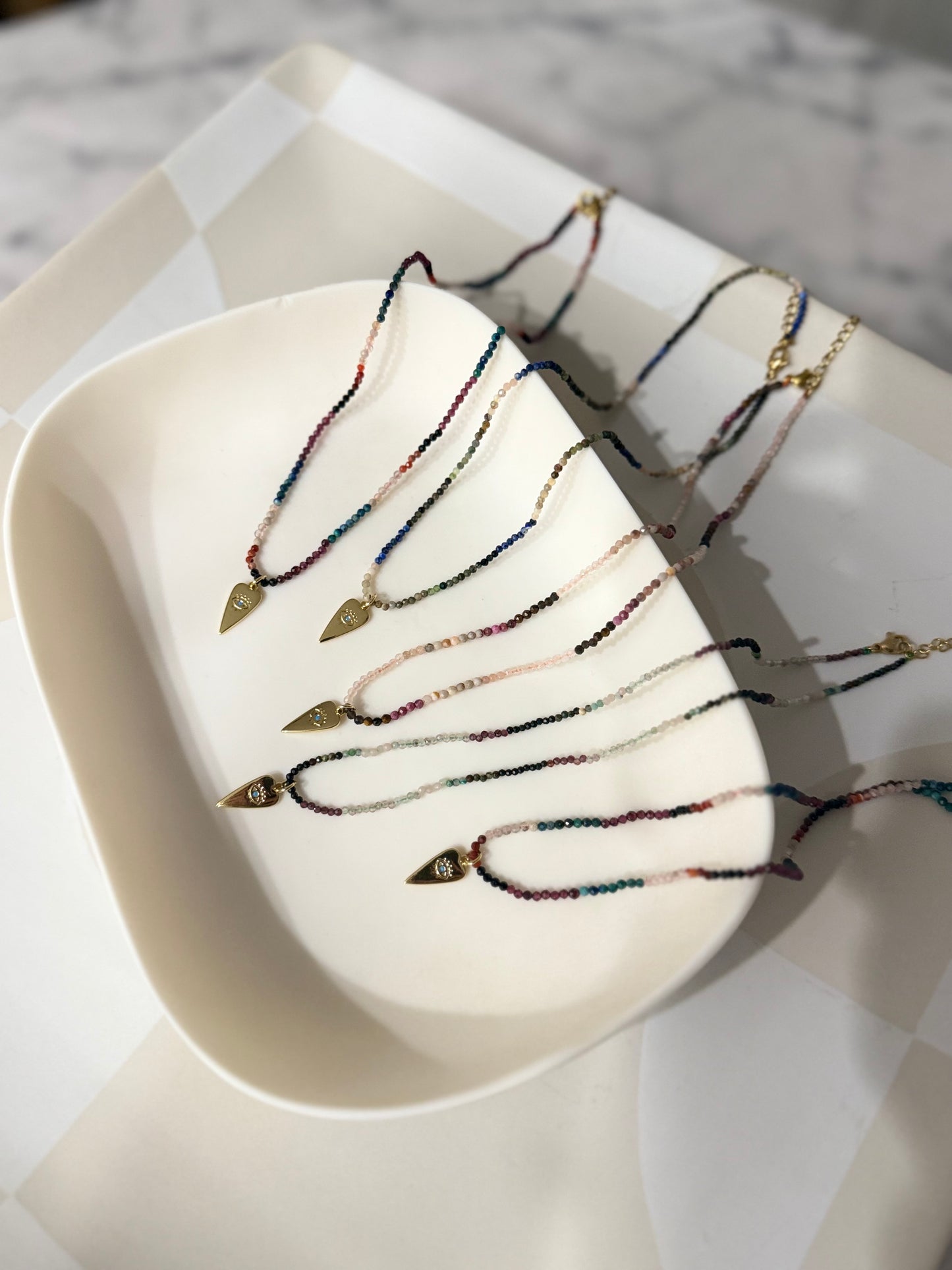 Beaded Eye Pendant Necklace