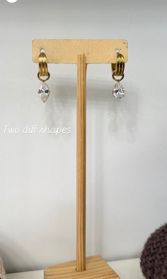 Pear & Diamond Shaped Earrings