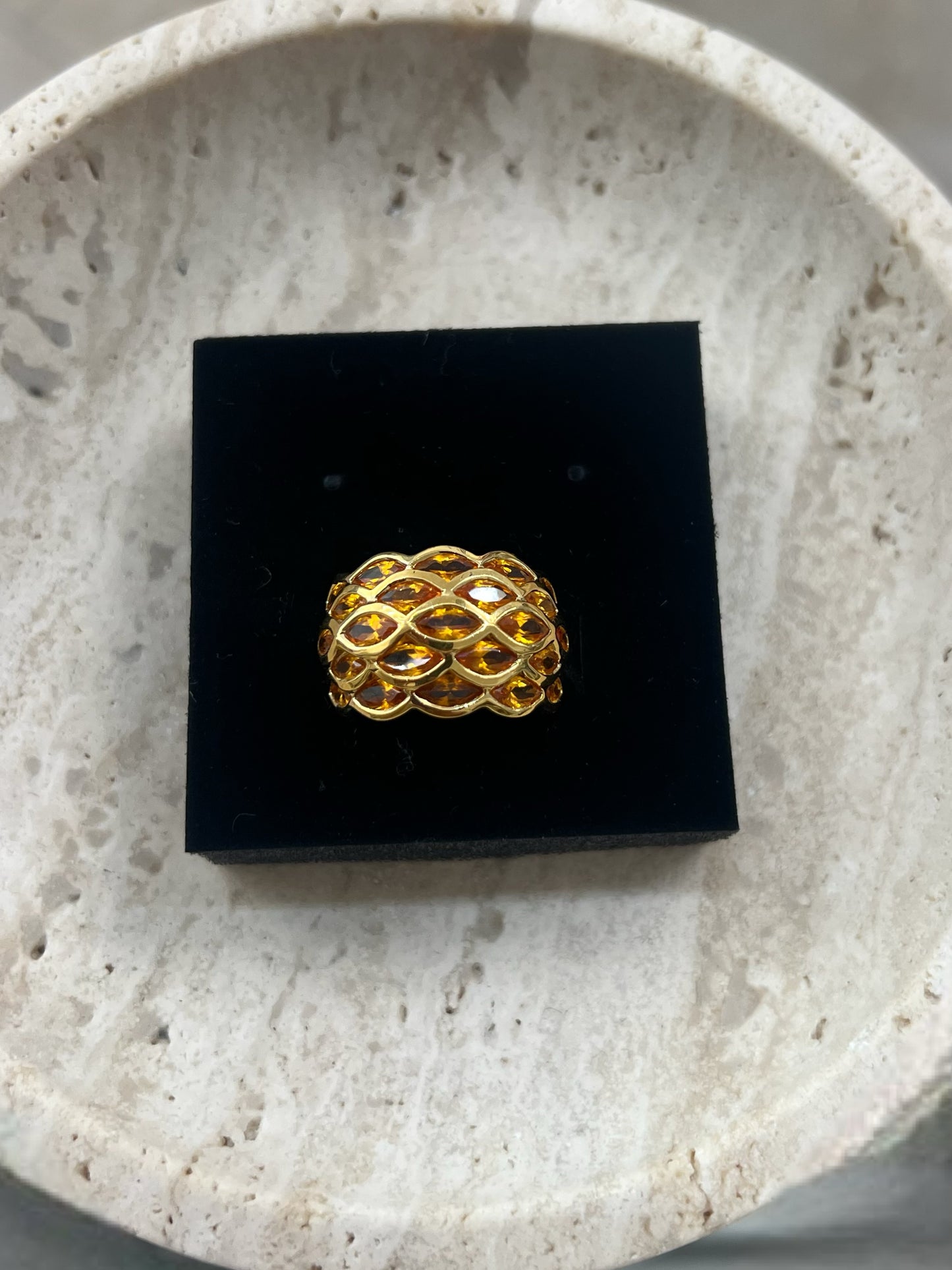 Gold And Orange Stone Ring