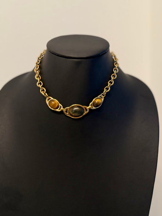 Gold and Tigers Eye Necklace