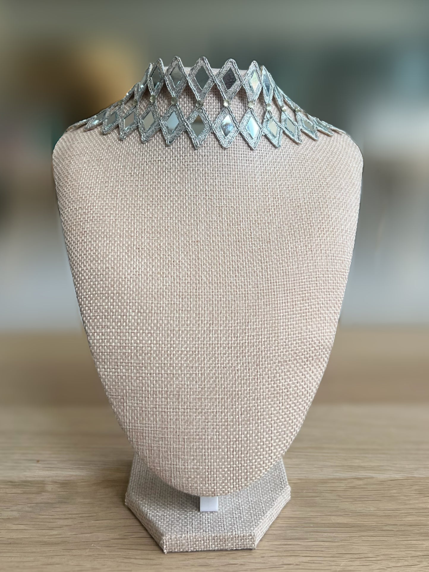Silver Fabric Choker