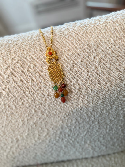 Beaded Tassel Pendnat Necklace