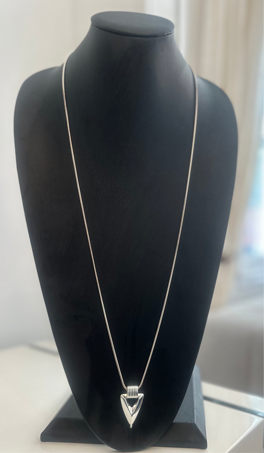 Silver Triangle Pendant Necklace