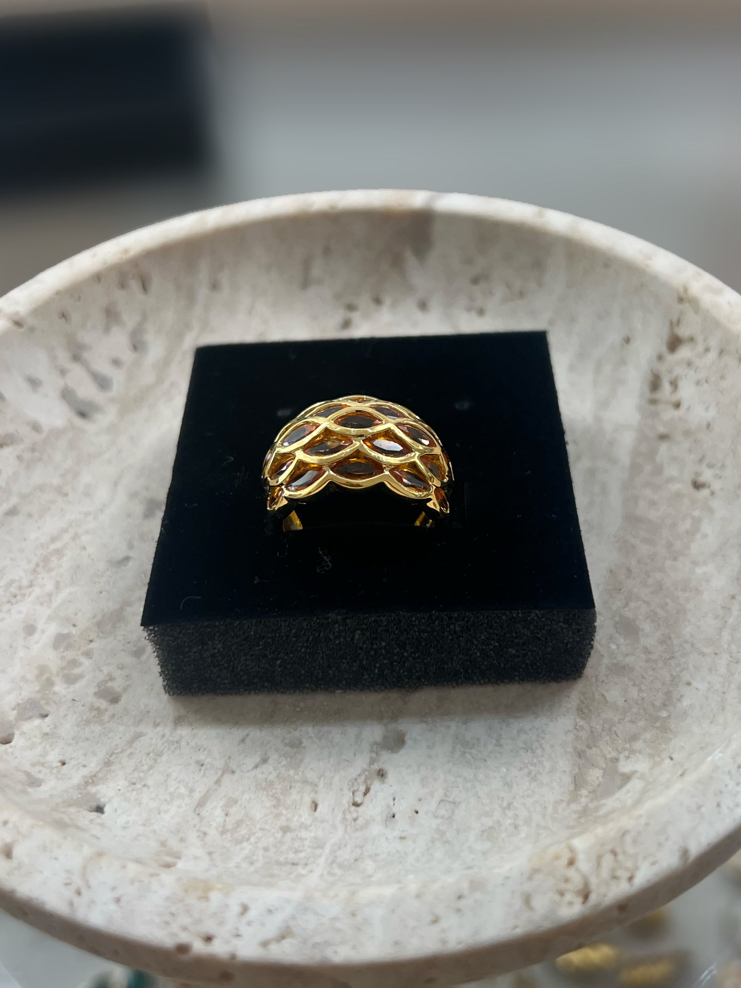 Gold And Orange Stone Ring