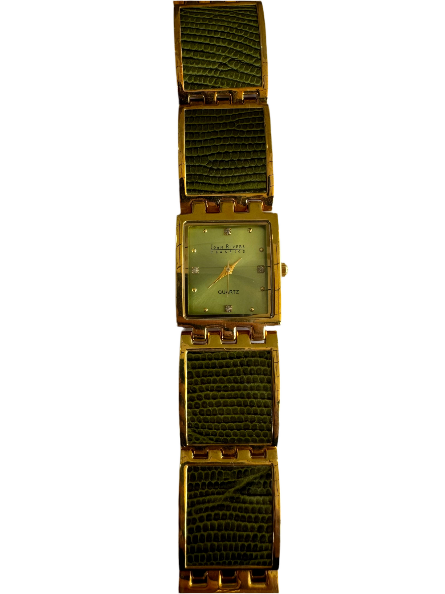 Gold and Green snake skin watch