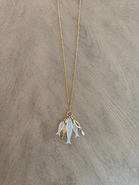 Multi Fish Pendant Necklace