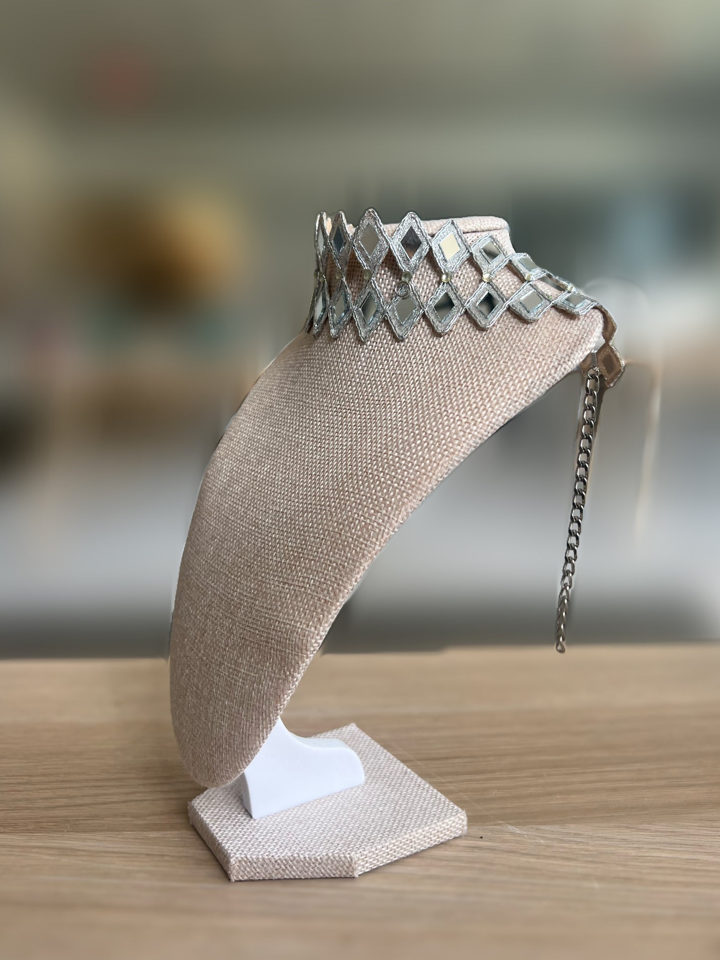 Silver Fabric Choker
