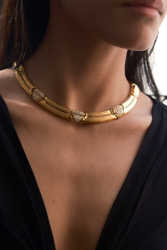 Vintage Givenchy Brushed Gold Necklace