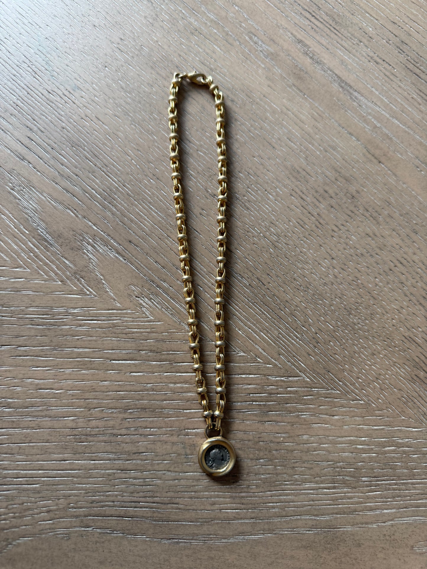 Vintage Coin And Gold chained Necklace