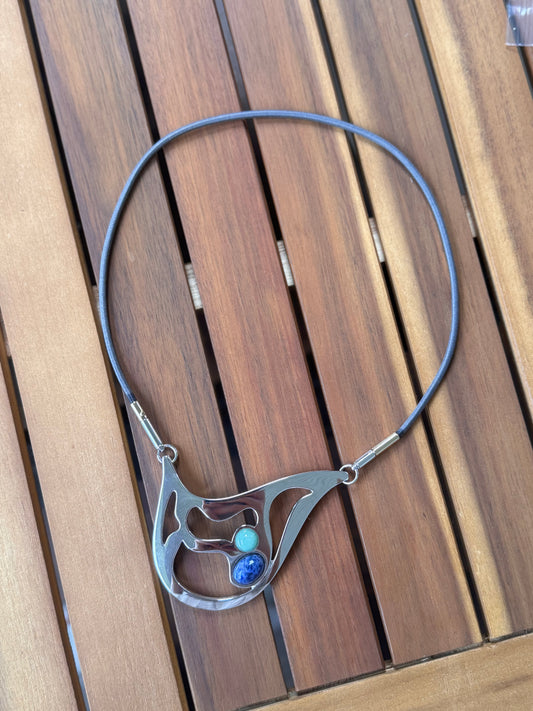 Vintage Pierre Lang Two Stone Pendant Necklace