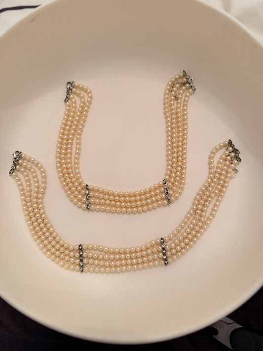 Vintage Faux Pearl Choker Necklace