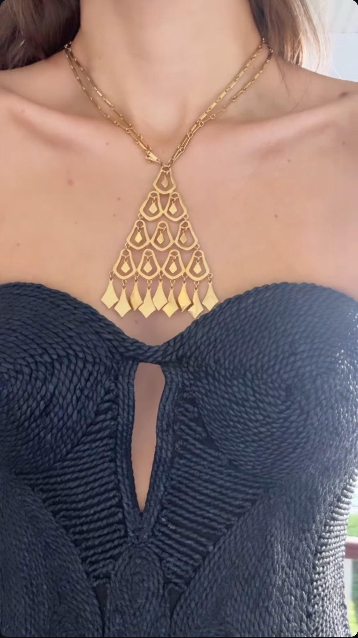 Gold Triangle Pendant Necklace