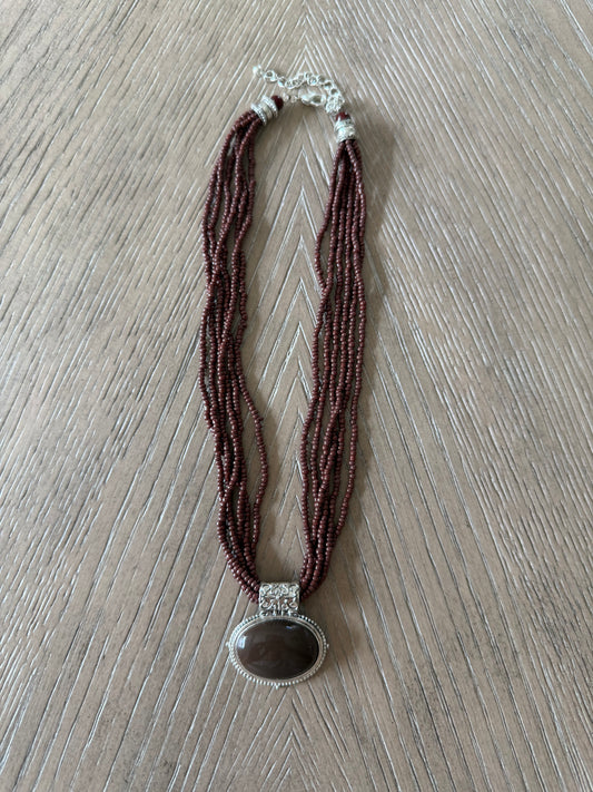 Vintage Brown Pendant Necklace