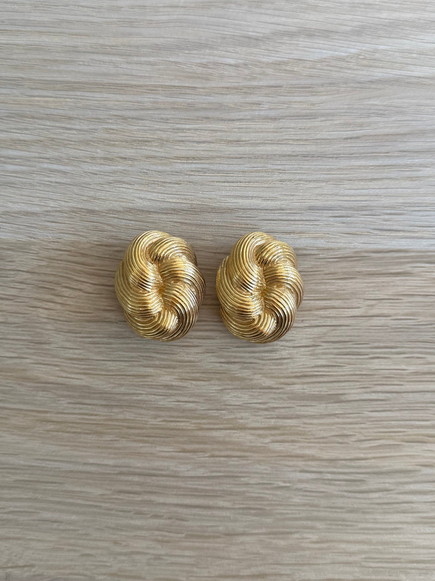 Ciner Gold Twisted Earrings