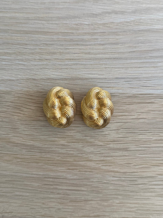 Ciner Gold Twisted Earrings
