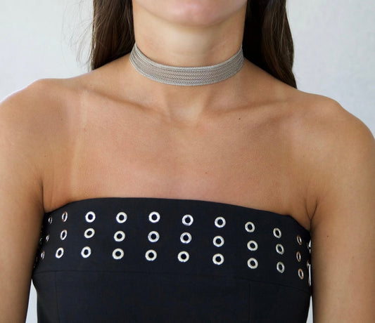 Silver Mesh Choker