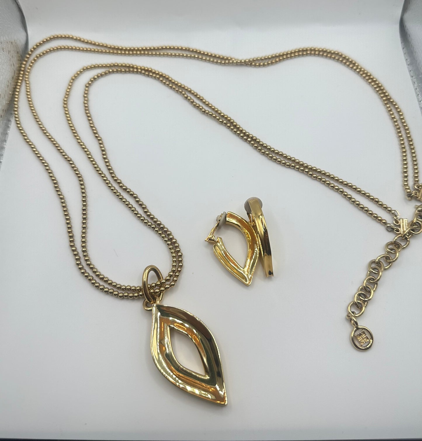 Vintage Givenchy Double Strand Pendant Necklace