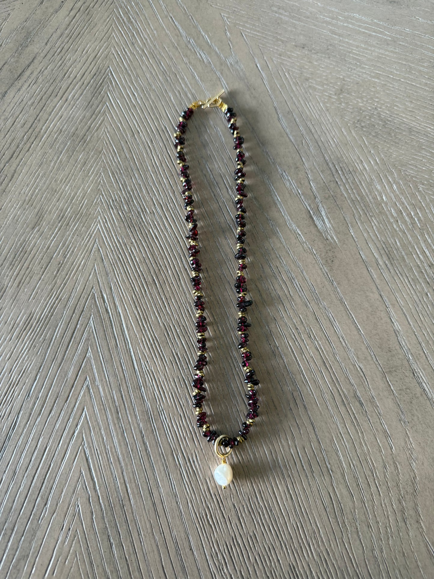 Beaded Necklace With Pearl Charm