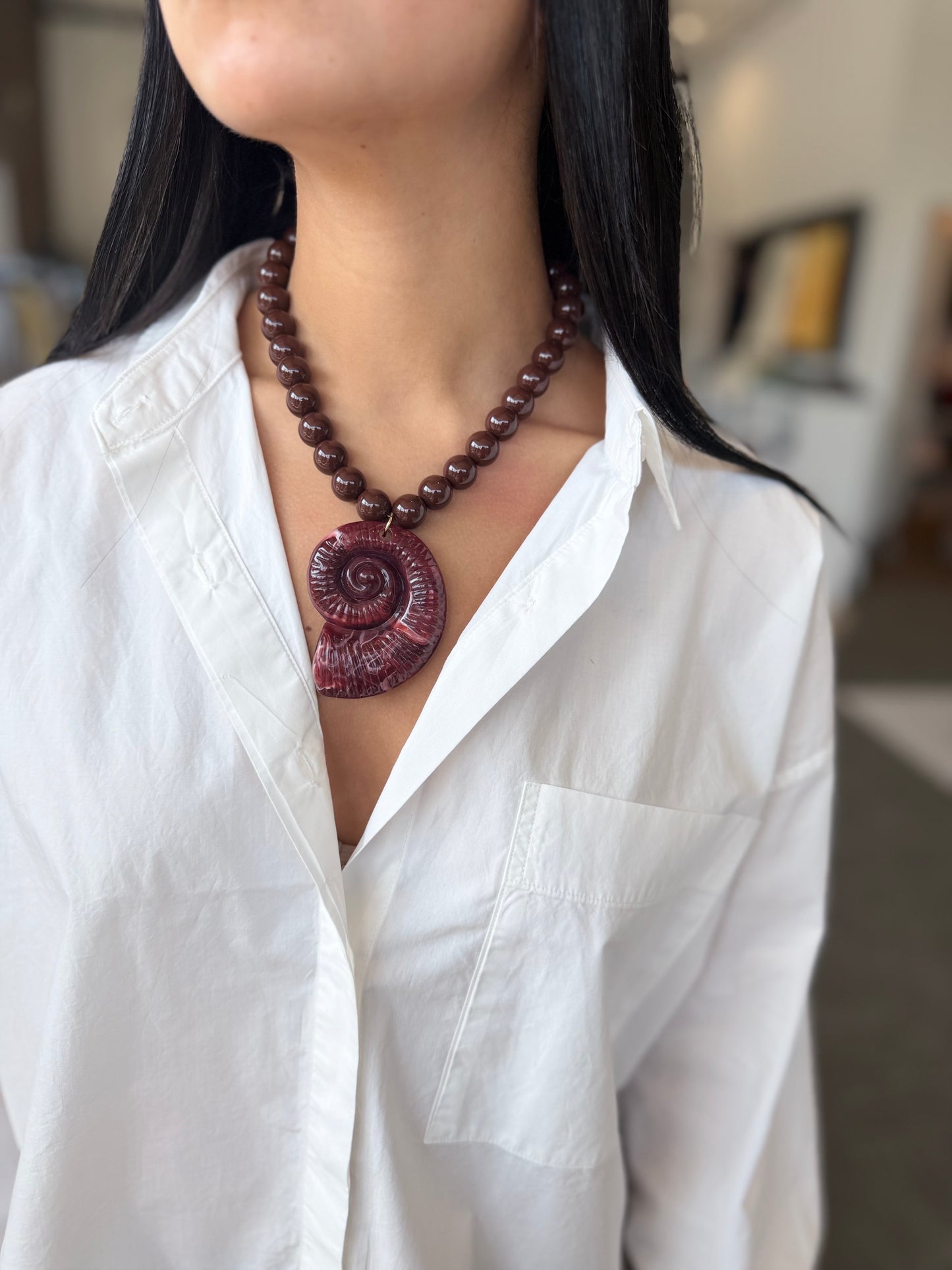 Large Shell Beaded Necklace