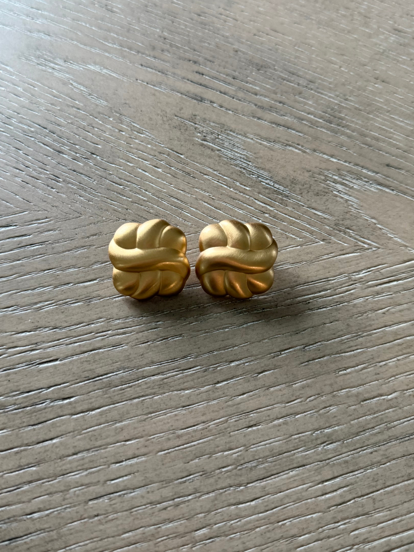 Monet Vintage Brushed Gold Matte Earrings