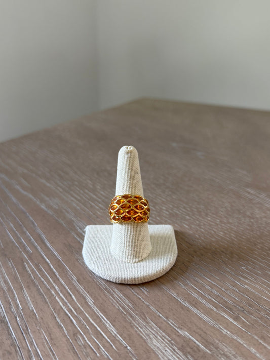 Gold And Orange Stone Ring