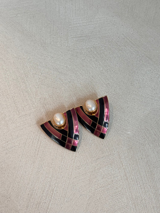 Vintage 1980s Door Knocker Style Earrings