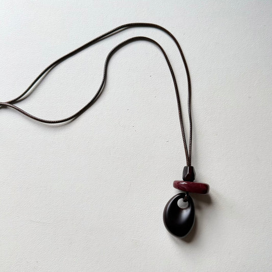Brown Rope Pendant Necklace