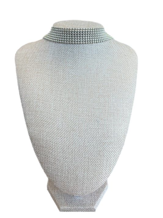 Silver Ball Chain Choker Necklace