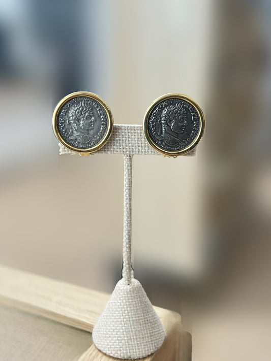 Coin Gold Rim Earrings